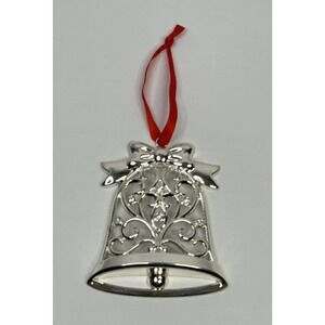 Lenox Christmas Bell Shaped Ornament Silver Color